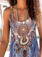 Beach Dress Beach Wear Mini Dress Print Ethnic Casual Geometric Spaghetti Strap Sleeveless Loose Fit Daily Vacation Purple  Summer Spring S M L XL for Women